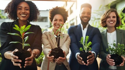Diverse Business Team Discussing Sustainable Growth Strategies