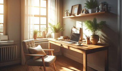 Home office with a comfortable atmosphere