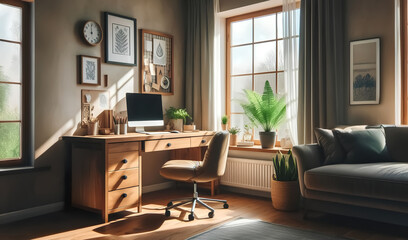 Home office with a comfortable atmosphere