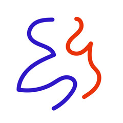 Blue red squiggly vectors 