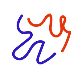 Blue red squiggly vectors 