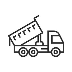 Mine truck outline icon, editable vector illustration and transparent graphic element. Isolated on white background