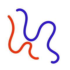 Blue red squiggly vectors 