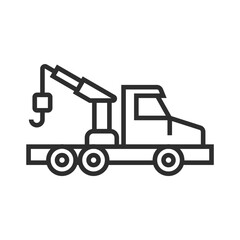 Tow truck outline icon, editable vector illustration and transparent graphic element. Isolated on white background