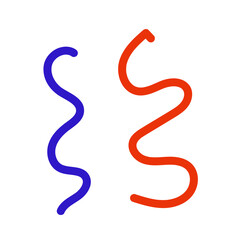 Naklejka premium Blue red squiggly vectors 