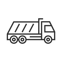 Mine truck outline icon, editable vector illustration and transparent graphic element. Isolated on white background