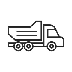 Mine truck outline icon, editable vector illustration and transparent graphic element. Isolated on white background
