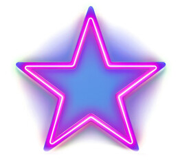 Obraz premium PNG Star light neon symbol.