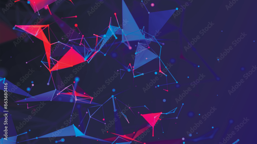 Aufkleber color animated polygonal space. futuristic background with dots and lines. structure of connection p