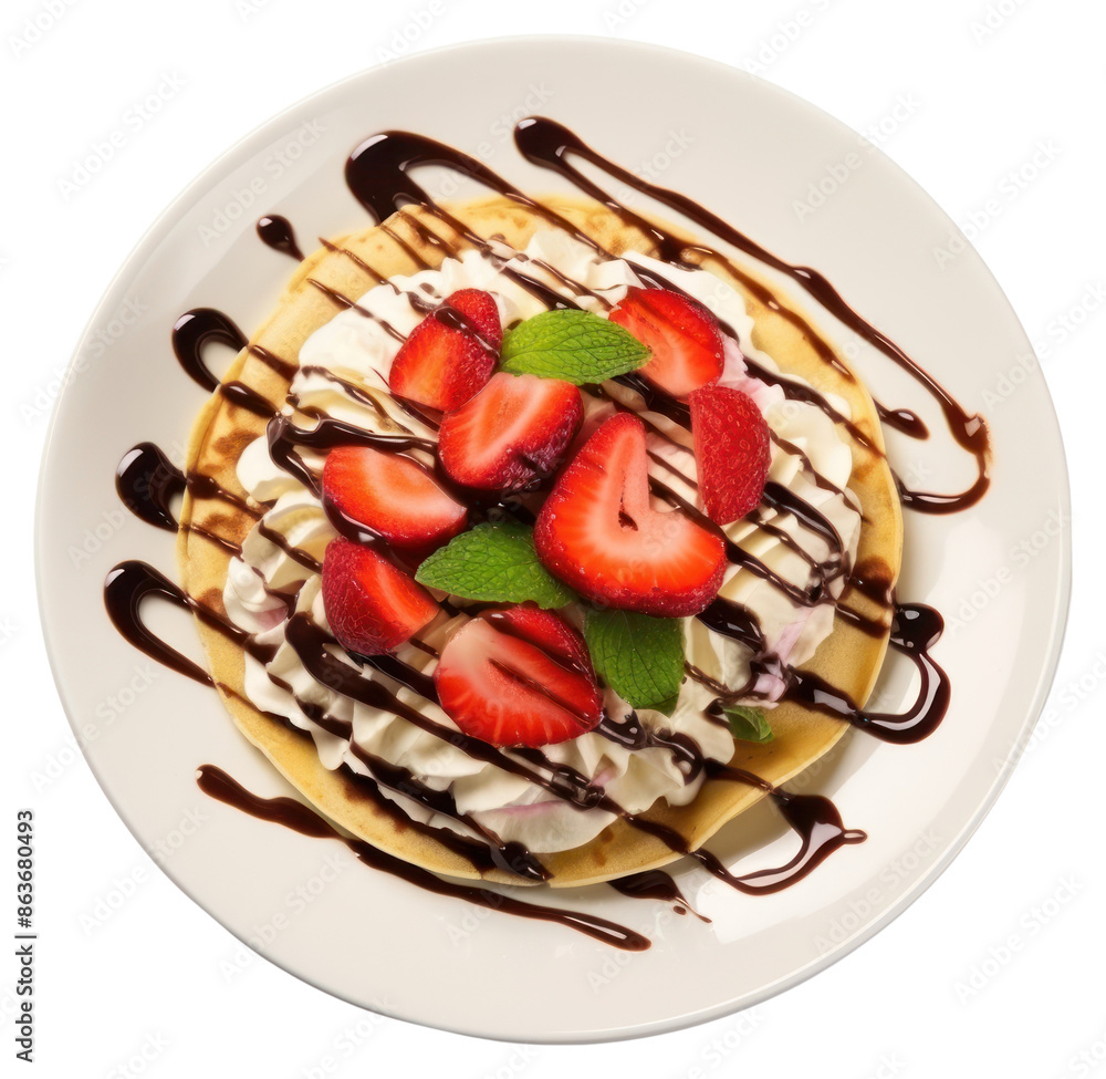 Poster png cold crepe strawberry chocolate vanilla.