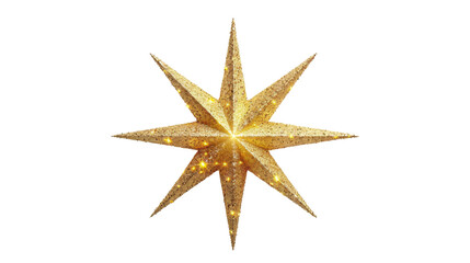 Gold Glitter Star on Transparent background