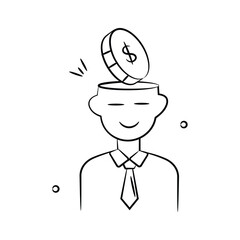 Have a look at this trendy doodle icon of business mind, financial planning vector design