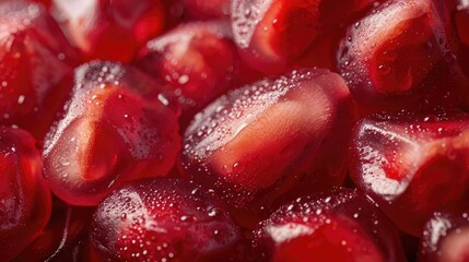 Close up of ripe pomegranate seeds