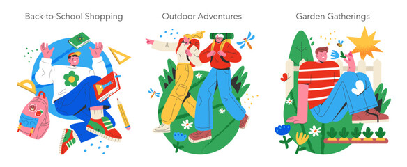 Final Days Summer Vacation. Flat Vector Illustration