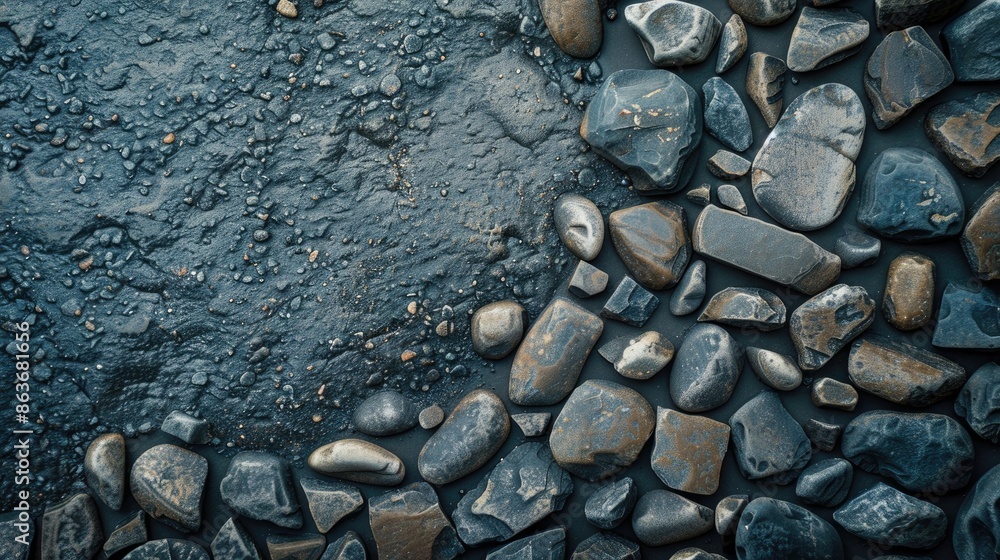 Poster rock pebbles texture background with space for text