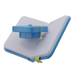 3D Rendering of graduation study icon