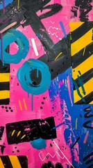 Colorful Abstract Pop Art Style Brush Stroke Pattern