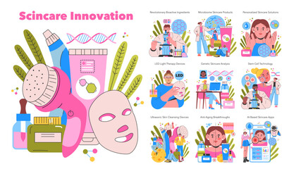 Scincare Innovation. Flat Vector Illustration