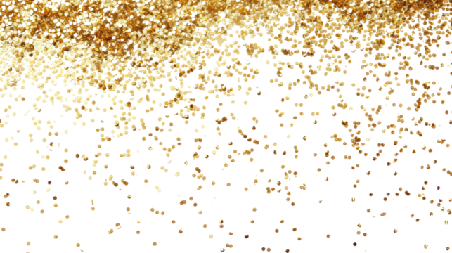 Old confetti that floats down on transparent background