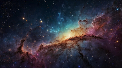 Fototapeta premium High definition star field background. Colorful space stars shine