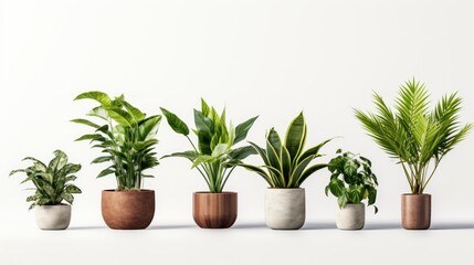 Fototapeta premium potted plants for the interior on white background.