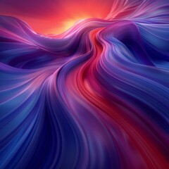 Obraz premium Abstract Digital Art, Colorful Wave Illustration