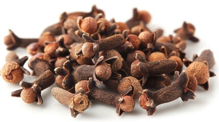 Obraz premium Close up of isolated clove spice on white background
