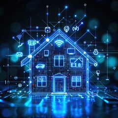 Fototapeta premium Smart Home Technology Network