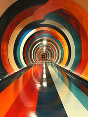 Obraz premium Abstract space tunnel background with exaggerated colors