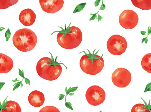 水彩で描いたトマトのイラスト Generative AI