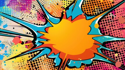 Fototapeta premium Colorful comic book speech bubbles with polka dot backgrounds and bold comic fonts