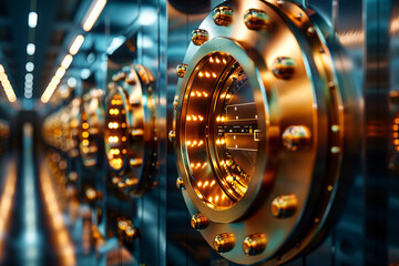 Bank vault doors made of stainless steel.