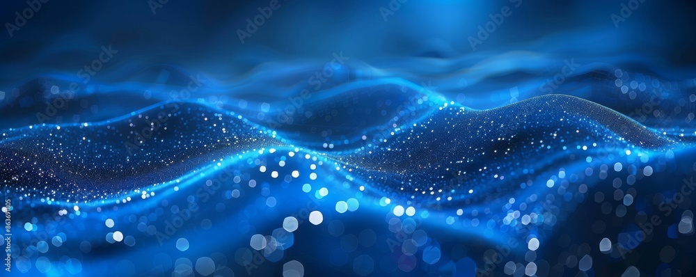 Aufkleber abstract blue background with glowing particles creating a futuristic atmosphere