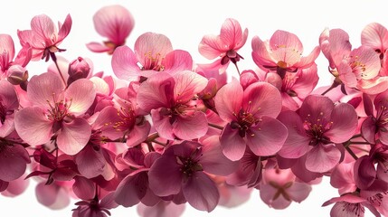 Many tender pink petals randomly flying in the air.