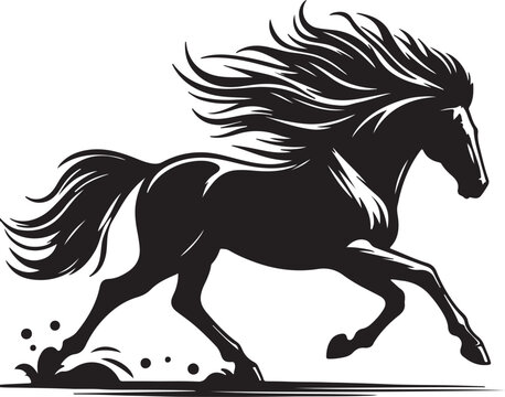recommend clip art: horse silhouette vector art illustration with white background
                    