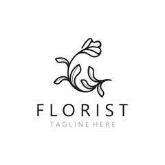 Flower logo design Floral emblem. Cosmetics, Spa, Beauty salon identity, Boutique and wedding template
