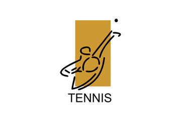 Tennis sport vector line icon. sportman, equipment sign. sport pictogram illustration.