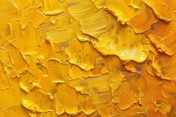 Golden yellow textured oil paint strokes on canvas