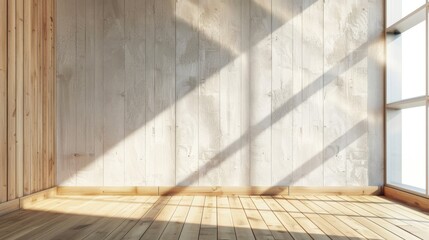 Window light shadow on wall. Interior background illustration generated by ai