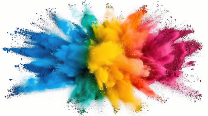 Powder color splash isolated on white background.