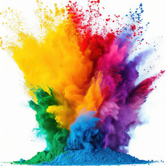 Powder color splash isolated on white background.