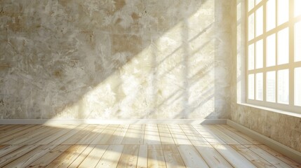 Window light shadow on wall. Interior background illustration generated by ai
