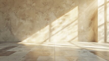 Window light shadow on wall. Interior background illustration generated by ai