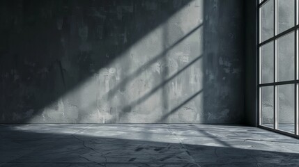 Window light shadow on wall. Interior background illustration generated by ai