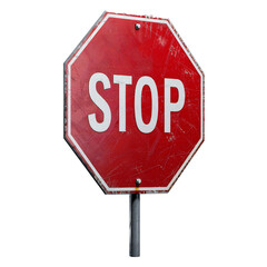 Blank stop sign on a transparent background Generative Ai 