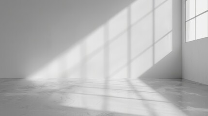 Window light shadow on wall. Interior background illustration generated by ai