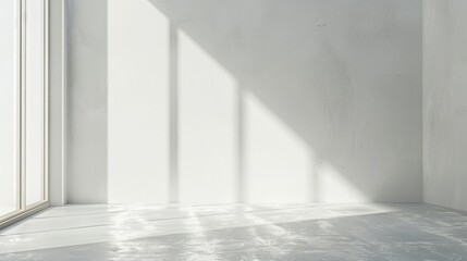 Window light shadow on wall. Interior background illustration generated by ai