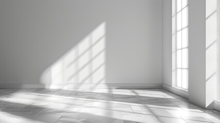 Obraz premium Window light shadow on wall. Interior background illustration generated by ai
