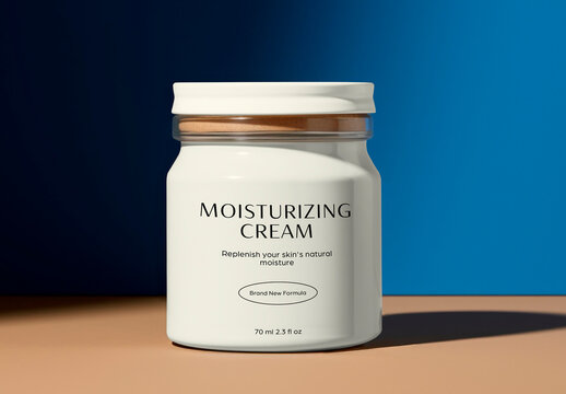 Facial Cream Jar Mockup With Generative AI