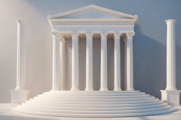 Fototapeta premium 3D podium with roman and greek columns symbolizing luxury and classic design
